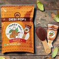 Desipan Go Desi Tangy Imli Pops, pack of 4, made with tamarind, jaggery, cumin, curry leaves. No refined sugar.