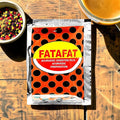 Desipan Fatafat Ayurvedic Digestive Pills Preparation packet with orange and black polka dot design.