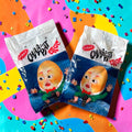 Desipan Prika's Chaat Pat snack bags featuring a cartoon baby character. Tangy and zesty flavor.