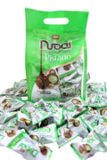 Desipan Dubai Style Choco Pistano Creamy & Crunchy Waferball, individually wrapped chocolate and pistachio treats.