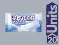 Desipan Happydent White Mint Flavour Gum, 20 individually wrapped pieces for sparkling smile and fresh breath.