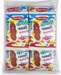 Desipan Bye-Bye Kacchi Pakki Imli Tablets, a pack of 4 tamarind candy chews with a cartoon mascot.