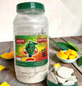 Desipan Khatore Masala Aam Papad fruit slices in a jar with a cartoon mango character on the label.