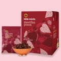 Desipan Meetha Paan box and pouch with a bowl of paan mixture. Features dry dates, cardamom, fennel, betel leaves.