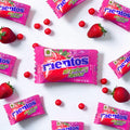 Desipan Mentos Strawberry Flavour Toffee Chewy Dragees candy wrappers with strawberry images.