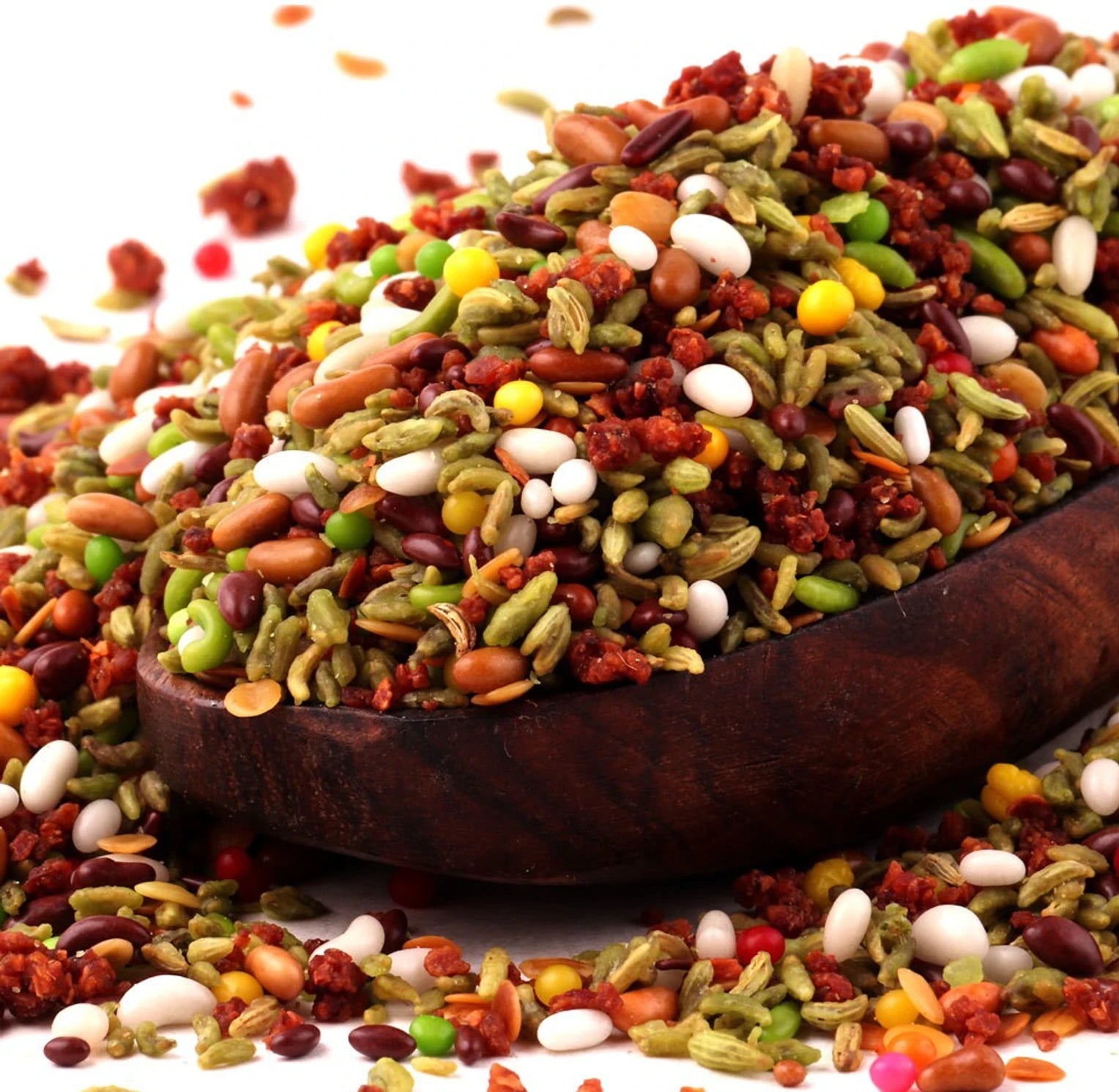 Desipan Assorted Mouth Freshener Mix, a vibrant blend of roasted fennel seeds, dried fruits, nuts, and colorful candies.
