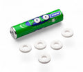 Desipan Polo Original mints in a green tube with the signature hole, and loose mints.
